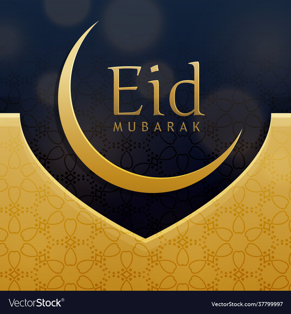 Elegant Eid Festival Greeting Card Design Vector Image