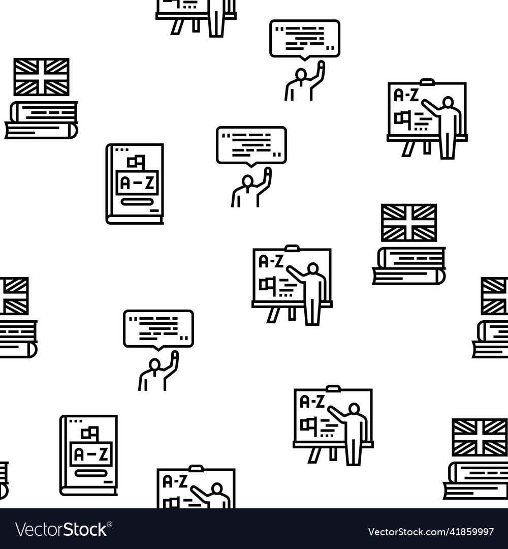 English language learn at school seamless vector image English language learn at school seamless