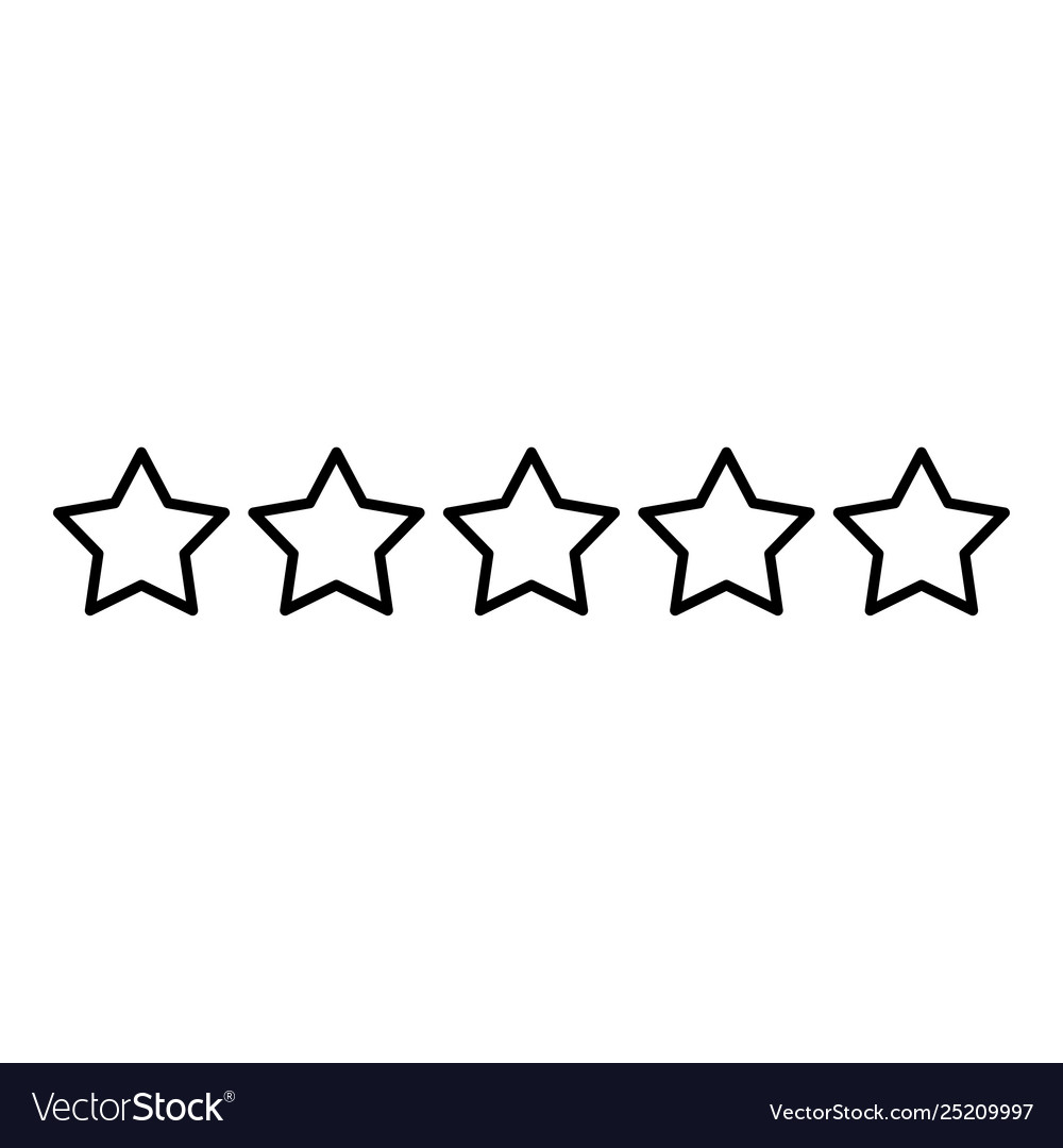 Five stars 5 stars rating concept icon outline Vector Image