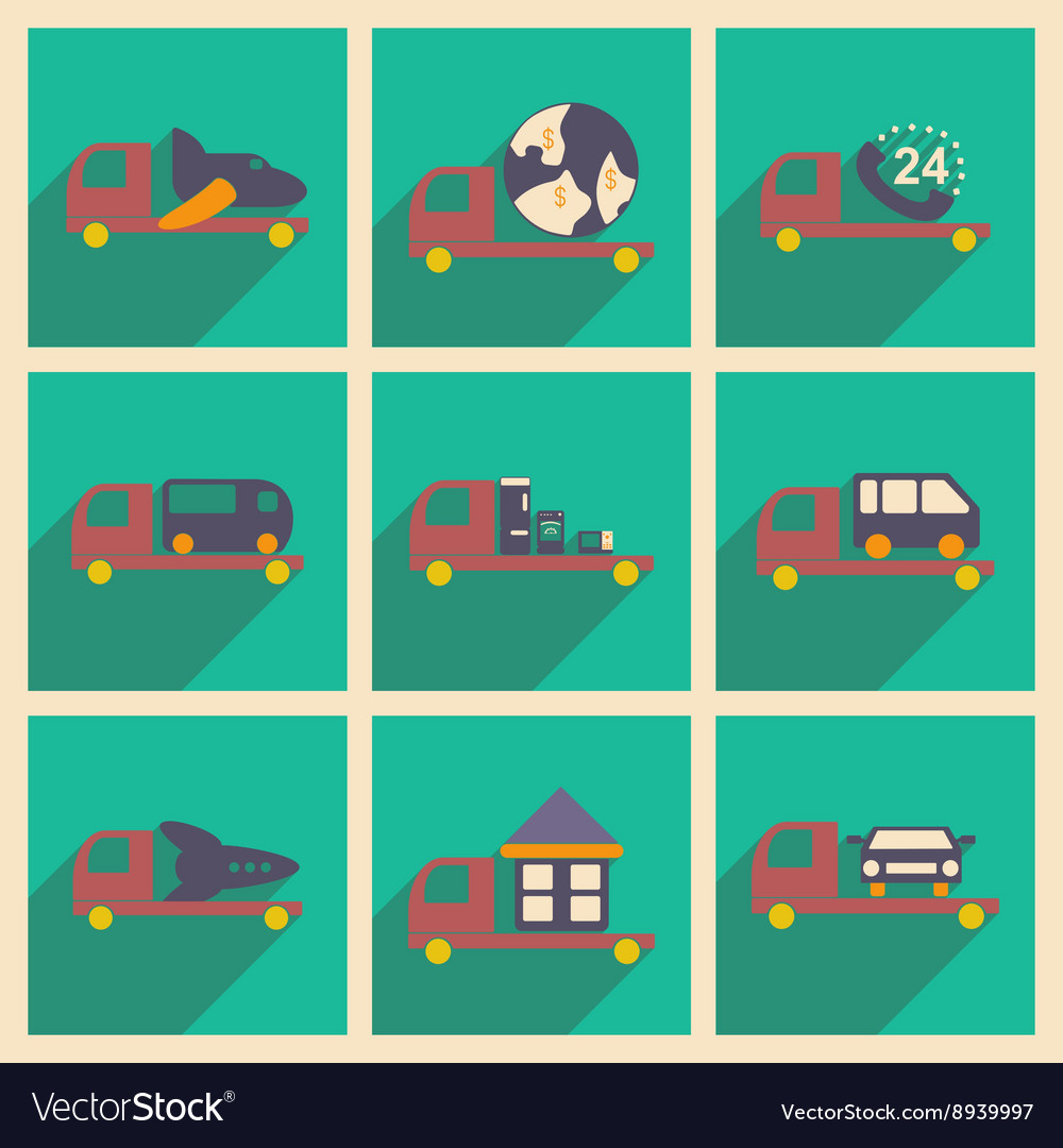 Flat with shadow concept and mobile application