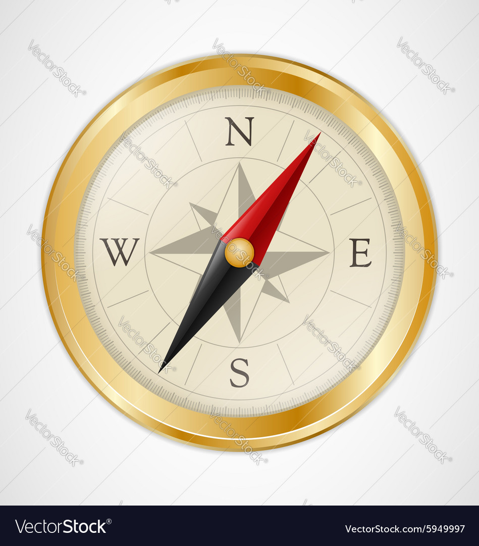 Golden Vintage Compass Royalty Free Vector Image