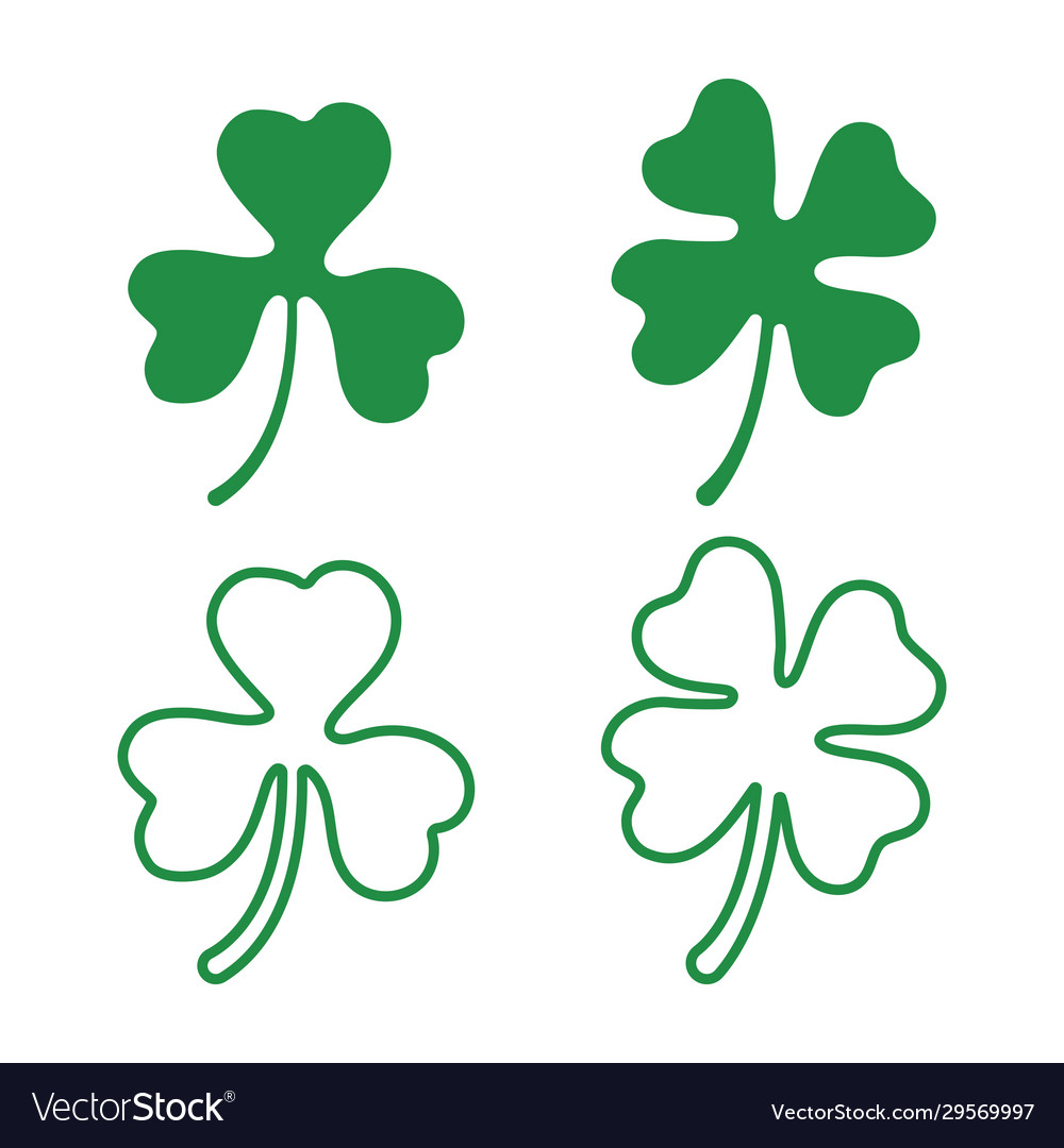 Green clover leaf icon template design