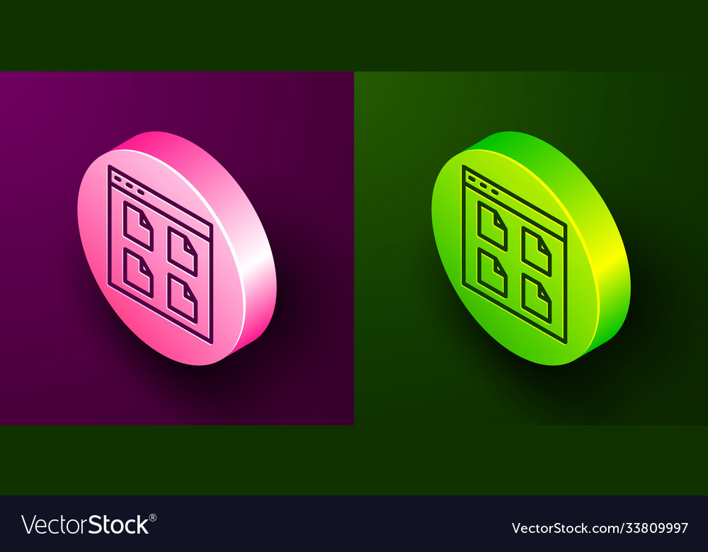Isometric line browser files icon isolated Vector Image Isometric line browser files icon isolated