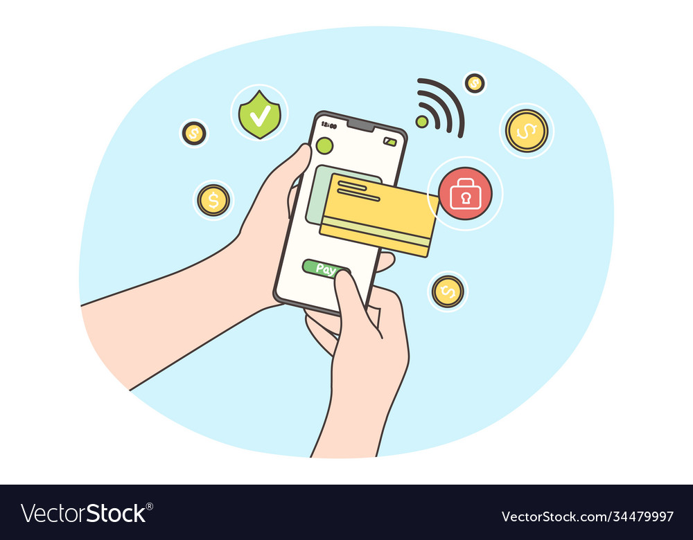 Online payment technology shopping mobile phone Vector Image