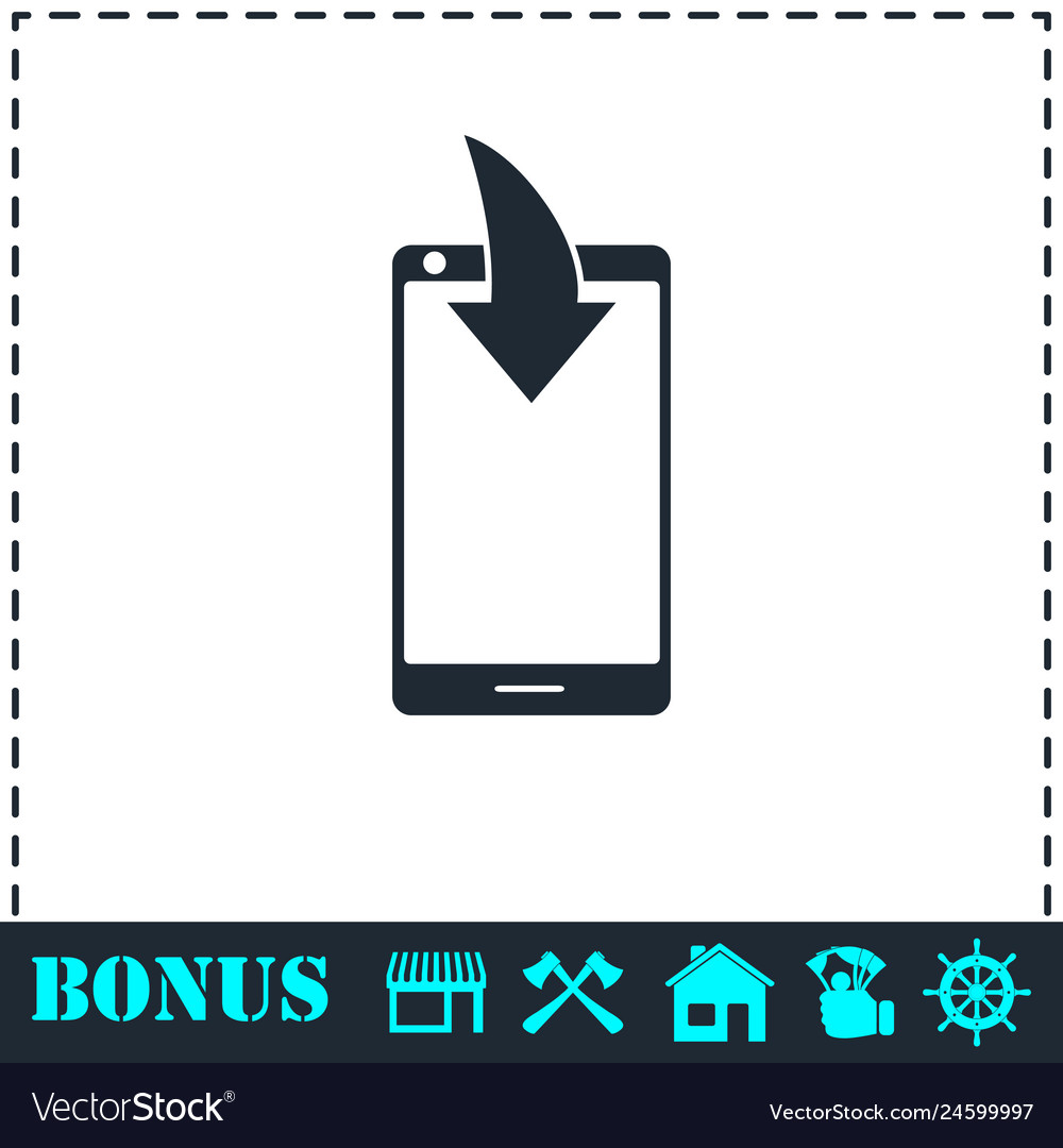 Phone download notification icon flat