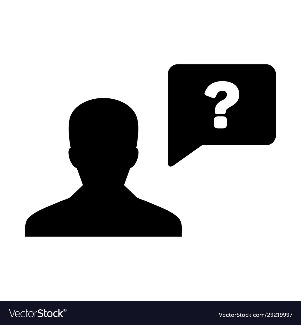 Profile icon with question mark speech bubble vector image Profile icon with question mark speech bubble