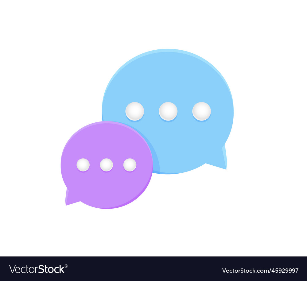 Purple and blue chat bubble ui design icon Vector Image