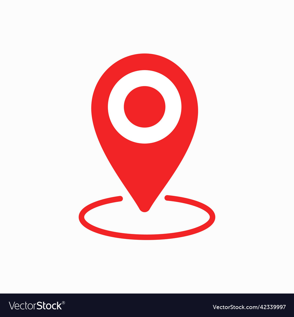 Red map pointer with dot in the middle isolated vector image Red map pointer with dot in the middle isolated