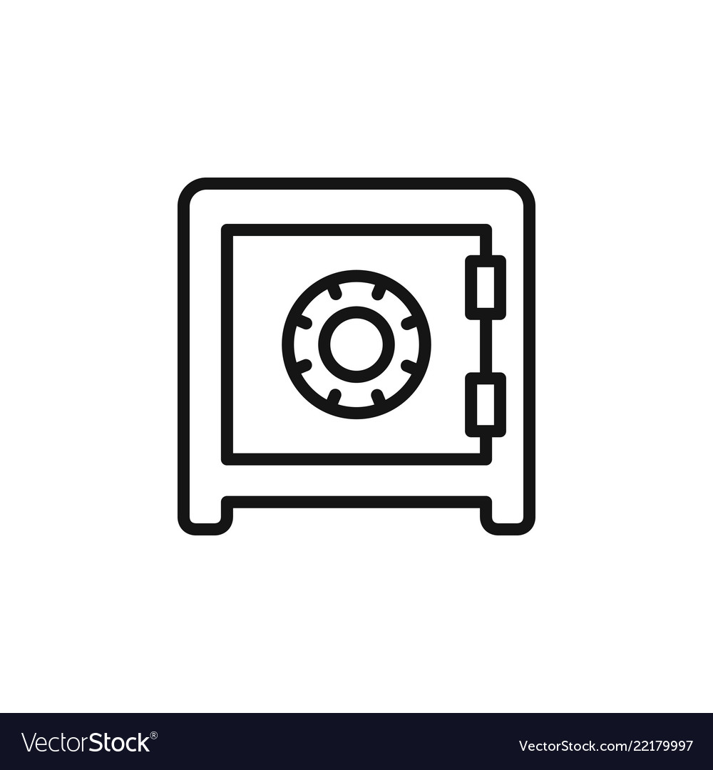Safe icon strongbox line style