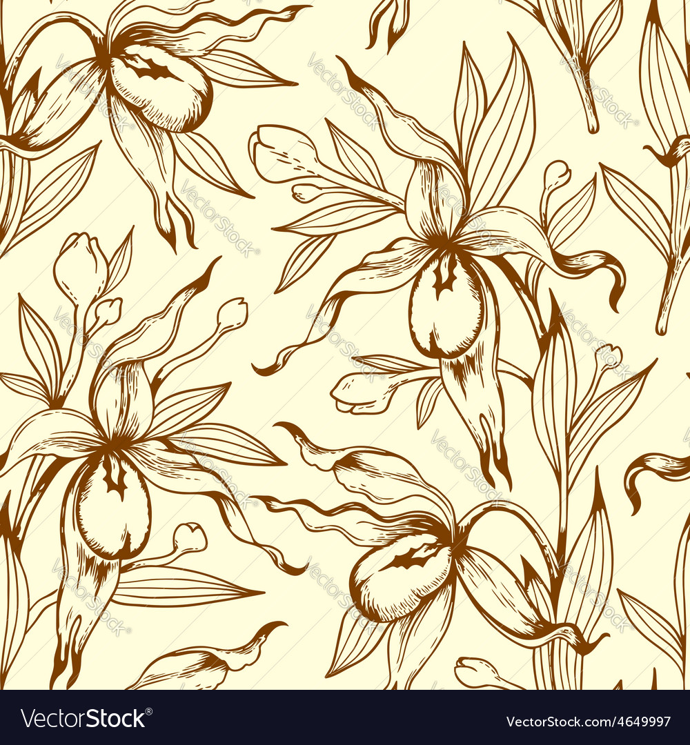 Seamless pattern with orchids