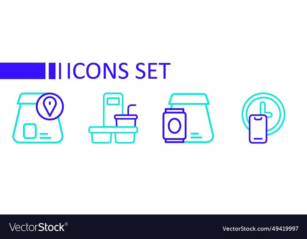 Set line round the clock delivery online ordering Vector Image Set line round the clock delivery online ordering