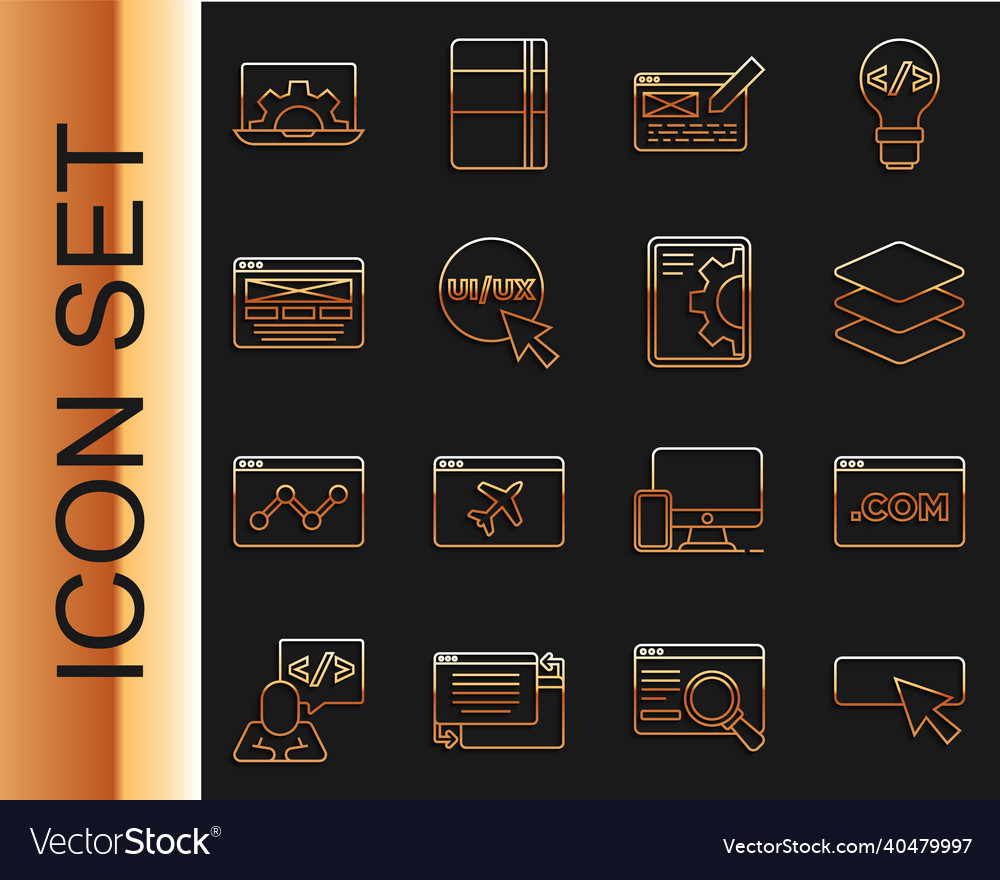 Set Line ui oder ux Design Schichten Web-Entwicklung vector image Set Line ui oder ux Design Schichten Web-Entwicklung