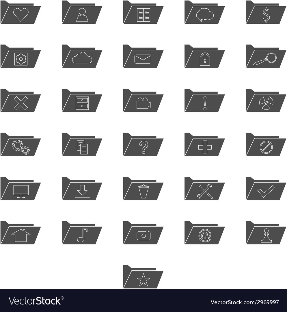 Set of computer folders