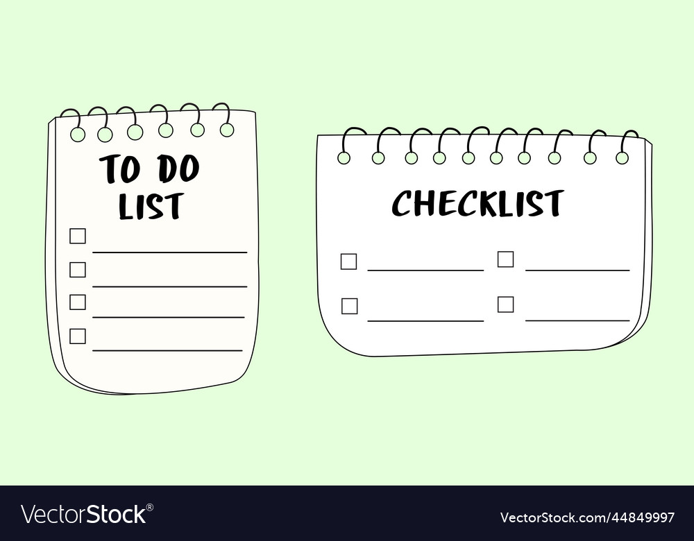 Set of to do list icons in doodle style checklist