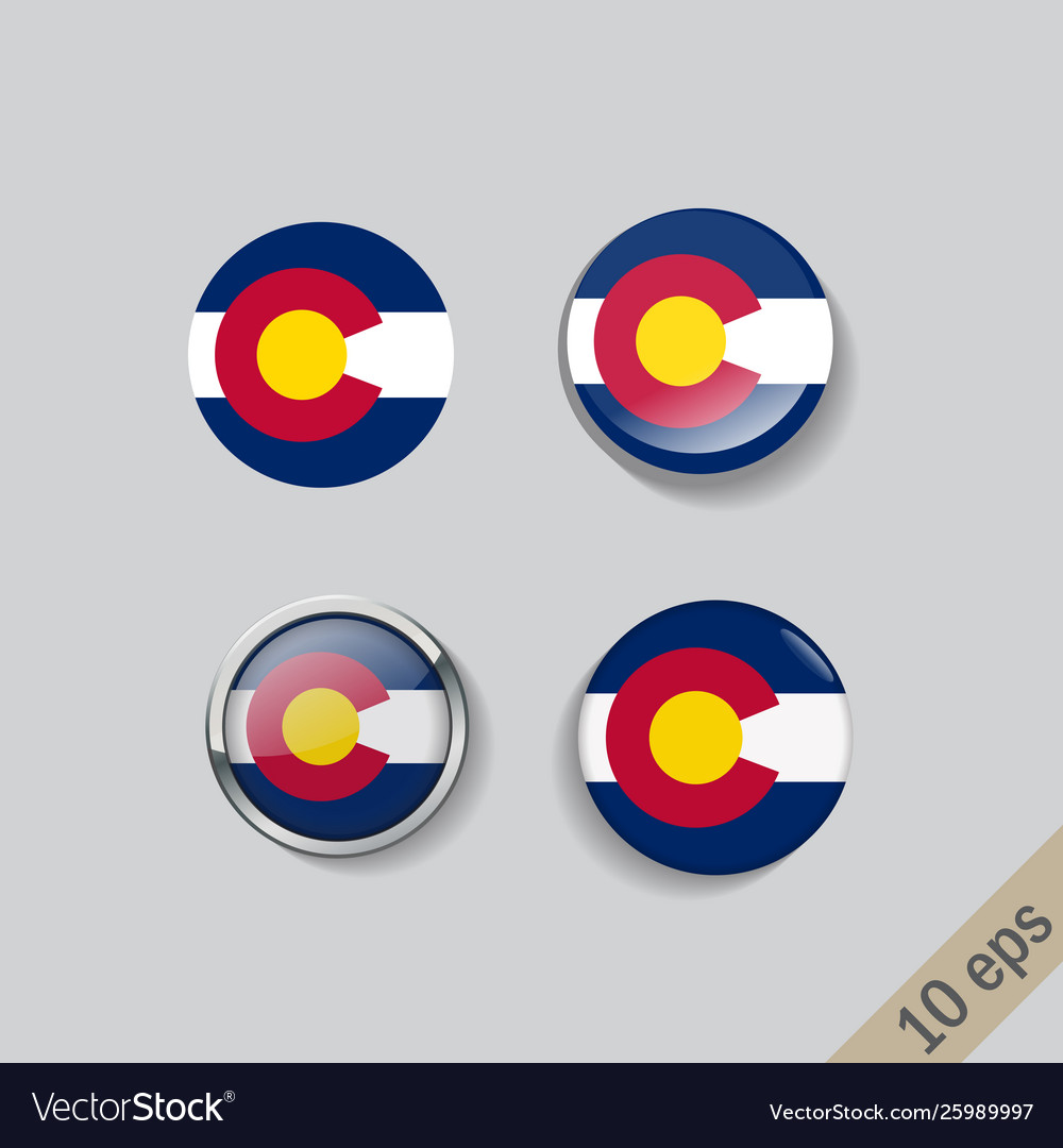 Set runde Tasten mit Bildfarbeado vector image Set runde Tasten mit Bildfarbeado