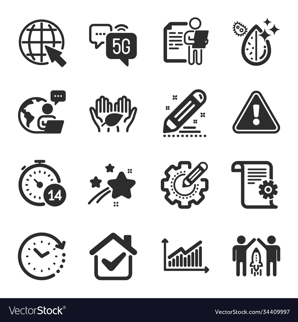 Set science icons such as time change vector image Set science icons such as time change