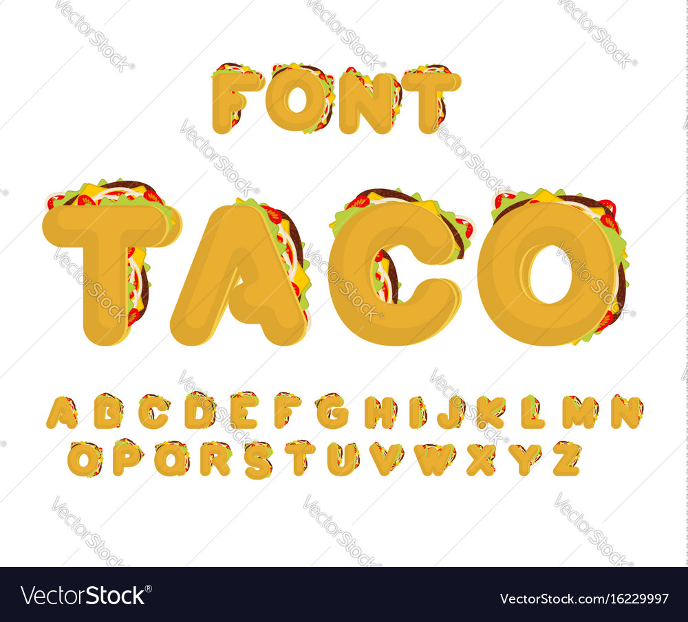 Taco Lettering Mexican Food