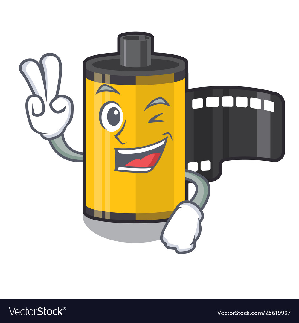 Two finger camera roll isolated with character
