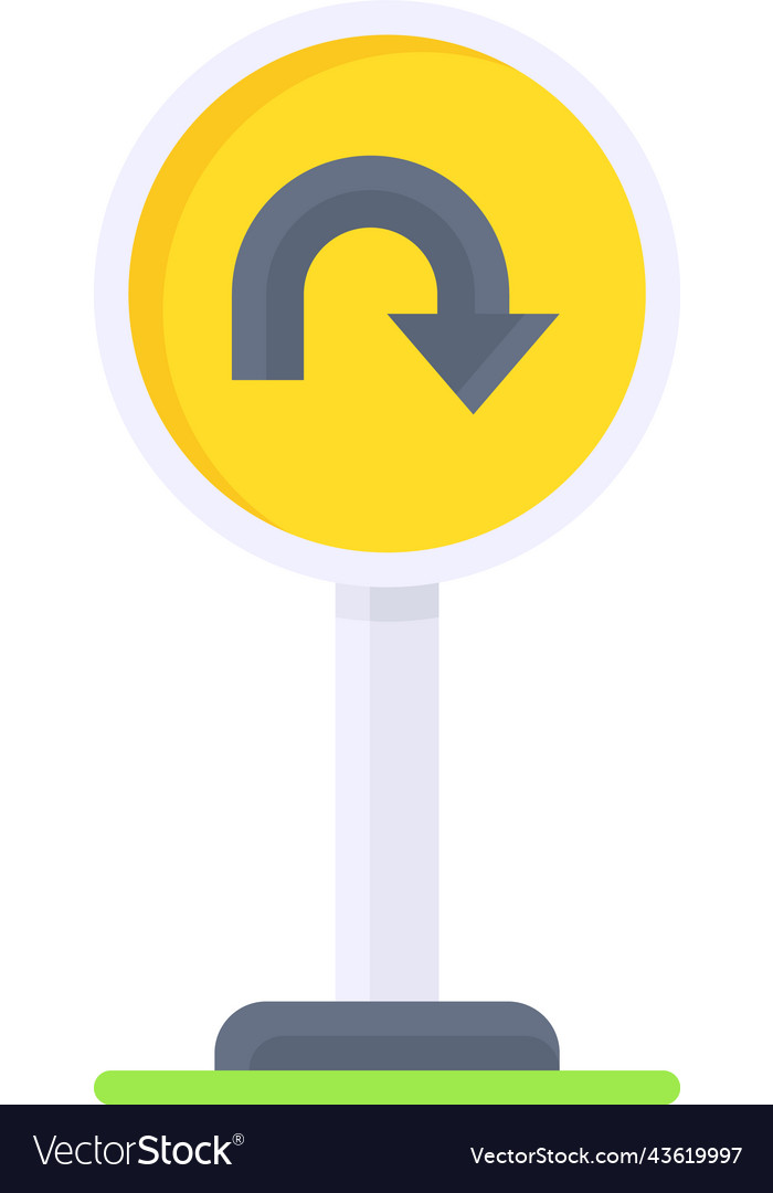 U turn sign icon location map and navigation