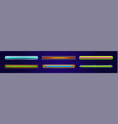 Game ui loading progress bars cartoon set Vector Image