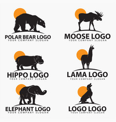 Animal silhouettes 2 logo Royalty Free Vector Image