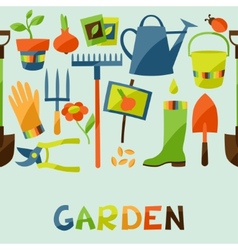 Seamless sketch with gardening tools Royalty Free Vector