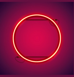 Rectangular red neon frame Royalty Free Vector Image