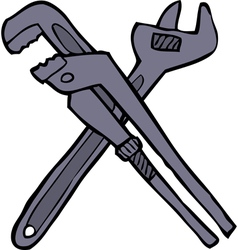 Outline pipe wrench Royalty Free Vector Image - VectorStock