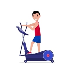 Cartoon girl on elliptical cross trainer Vector Image