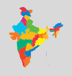 Template india country map divided on state Vector Image