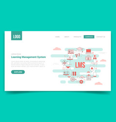 Lms learning management system concept with icon Vector Image
