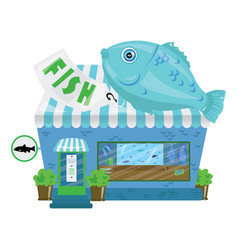 Cartoon fast food restaurant small shop business Vector Image