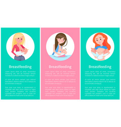 Mother breastfeeding newborn baby with her milk Vector Image