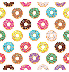Donut sweet glaze seamless pattern with coconut Vector Image