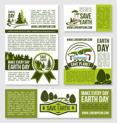 Save earth nature ecology badges set Royalty Free Vector