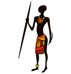 Man and boy from african native tribe Royalty Free Vector