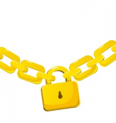 Metal chain and lock Royalty Free Vector Image