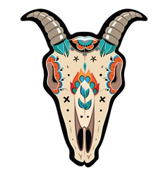 Colorful Goat Skull Royalty Free Vector Image - VectorStock