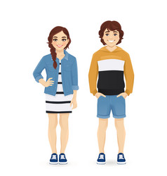 Young people in casual clothes Royalty Free Vector Image