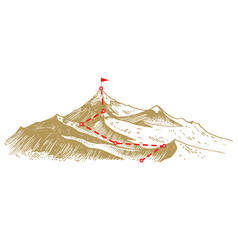 Mountain climbing route to peak business progress Vector Image