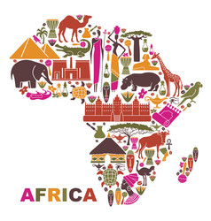 Stylized map of africa Royalty Free Vector Image