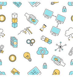 Blockchain Seamless Pattern Royalty Free Vector Image