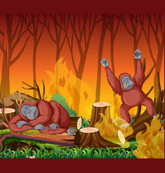 Wildfire Cartoon Landscape Vector Images Over 140