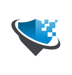 Cyber security logo template Royalty Free Vector Image