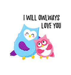 Cute cartoon owls template for printing Royalty Free Vector