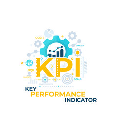 Kpi concept with icons Royalty Free Vector Image