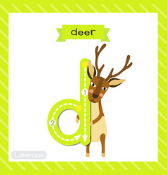 Letter D Tracing Deer Royalty Free Vector Image