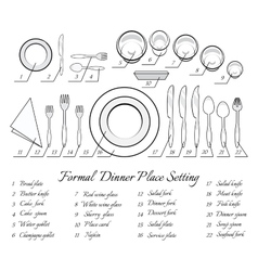 Formal Table Setting Royalty Free Vector Image