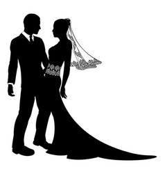 Bride And Groom Background Pattern Silhouette Vector Image