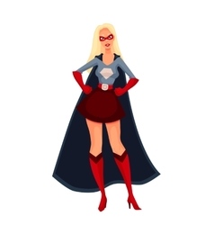 Superhero woman in cape and business suit Vector Image